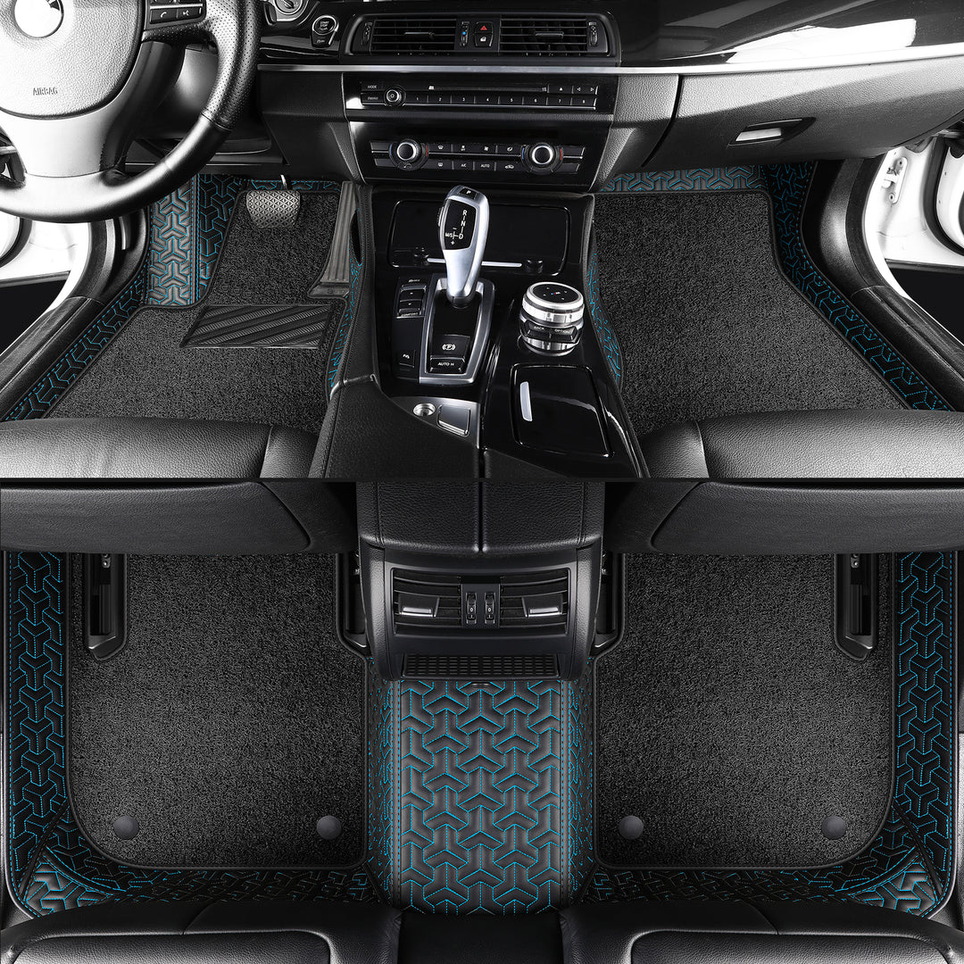 Luxury Custom Double-Layer Car Floor Mats, Top Layer: Stretch Carpet