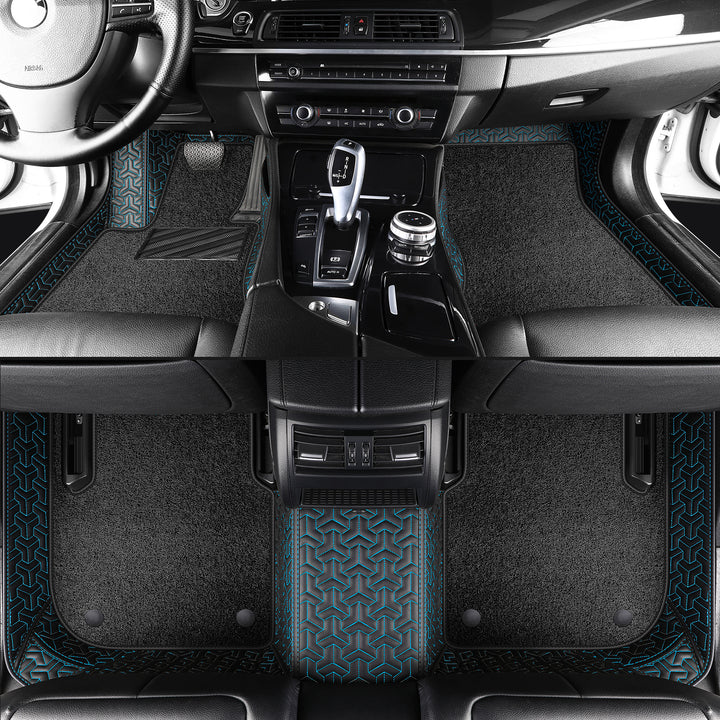 Luxury Custom Double-Layer Car Floor Mats, Top Layer: Stretch Carpet