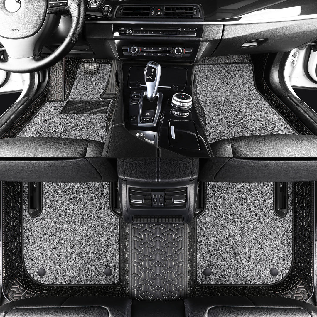Luxury Custom Double-Layer Car Floor Mats, Top Layer: Stretch Carpet