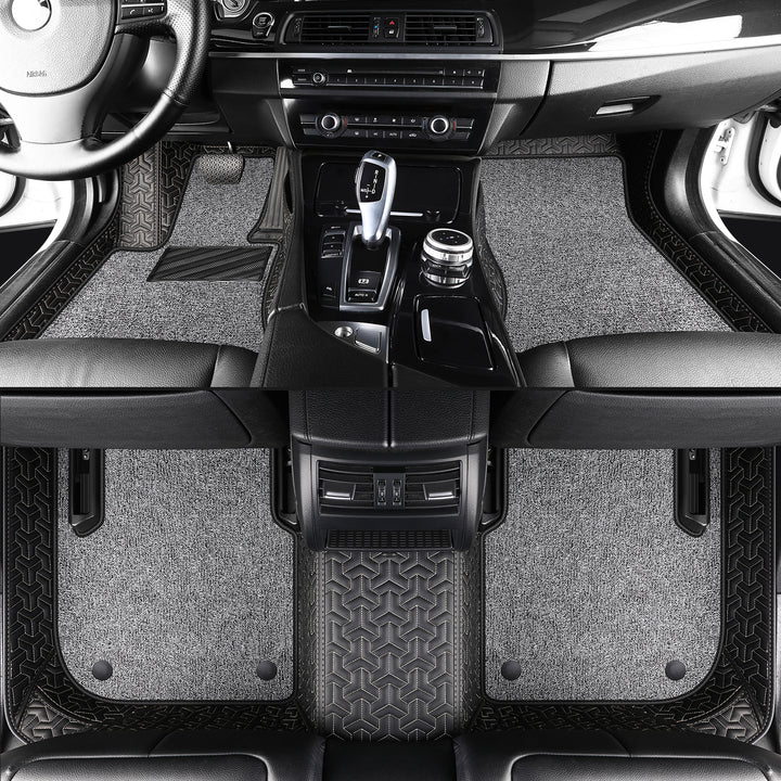 Luxury Custom Double-Layer Car Floor Mats, Top Layer: Stretch Carpet