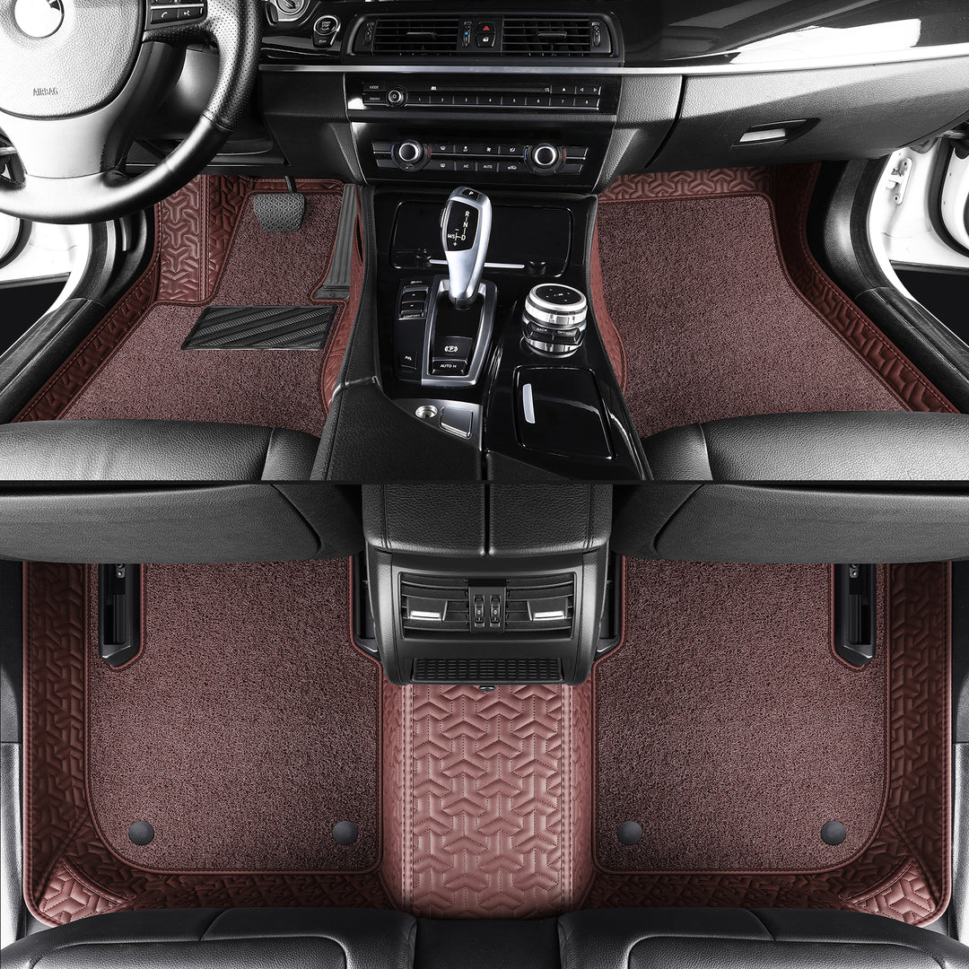 Luxury Custom Double-Layer Car Floor Mats, Top Layer: Stretch Carpet
