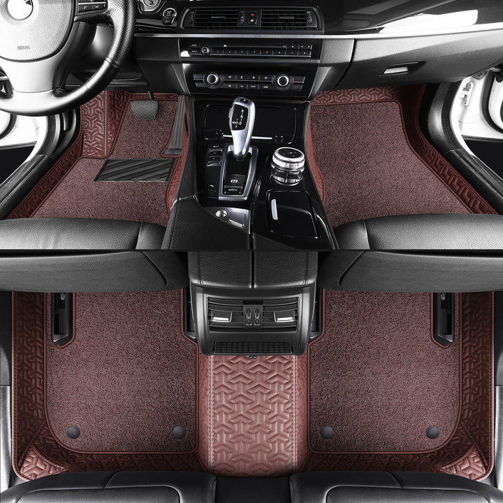 Luxury Custom Double-Layer Car Floor Mats, Top Layer: Stretch Carpet