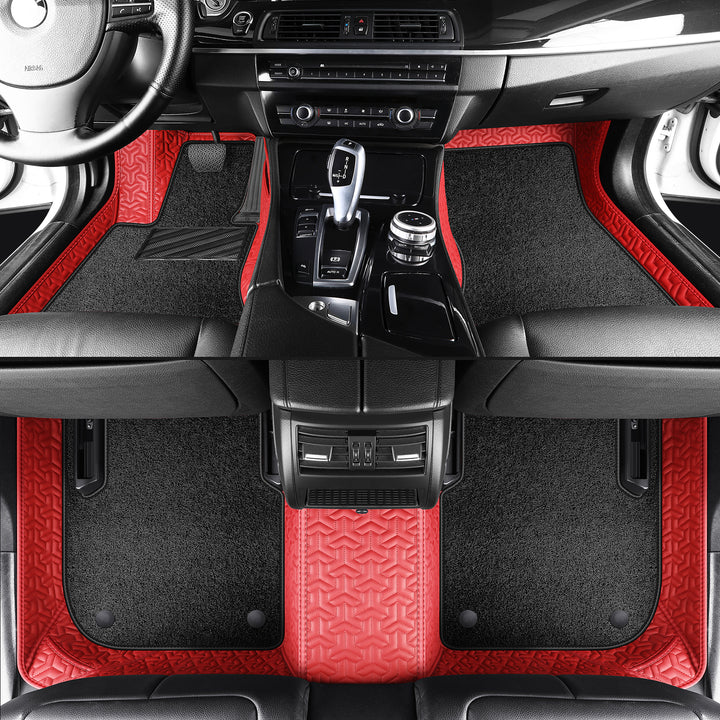 Luxury Custom Double-Layer Car Floor Mats, Top Layer: Stretch Carpet