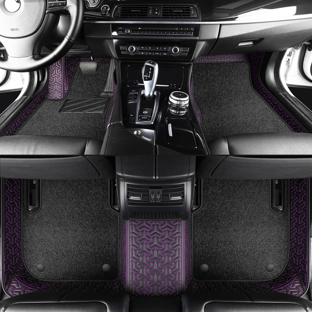 Luxury Custom Double-Layer Car Floor Mats, Top Layer: Stretch Carpet