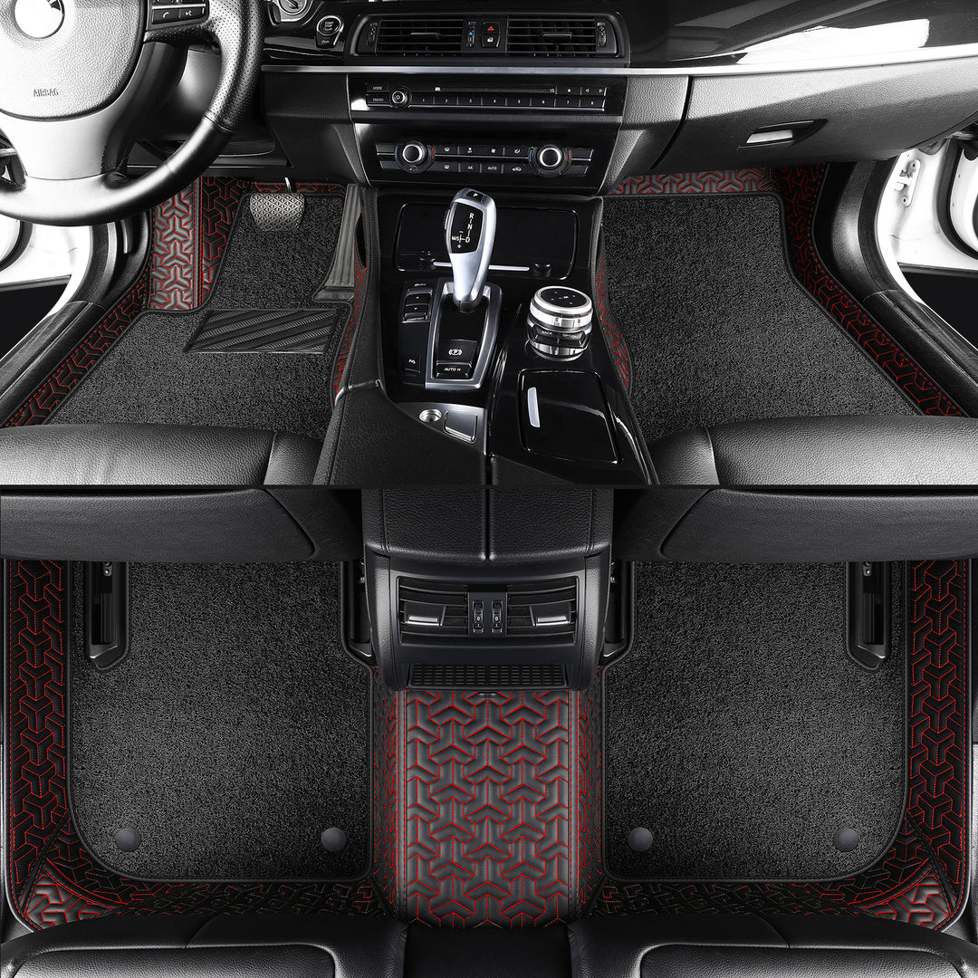 Luxury Custom Double-Layer Car Floor Mats, Top Layer: Stretch Carpet