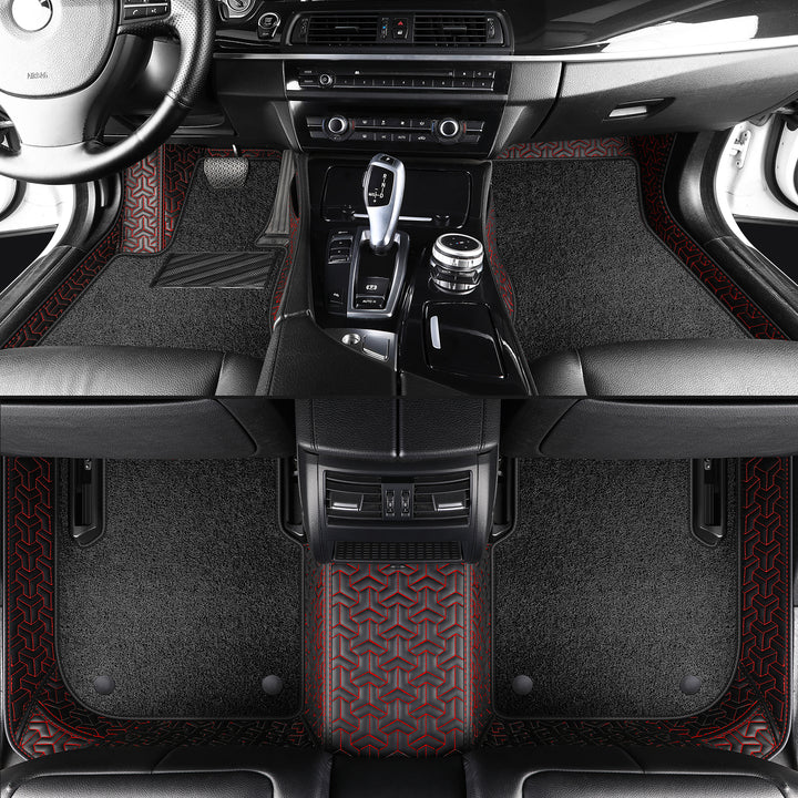 Luxury Custom Double-Layer Car Floor Mats, Top Layer: Stretch Carpet
