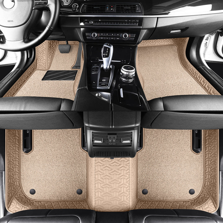 Luxury Custom Double-Layer Car Floor Mats, Top Layer: Stretch Carpet