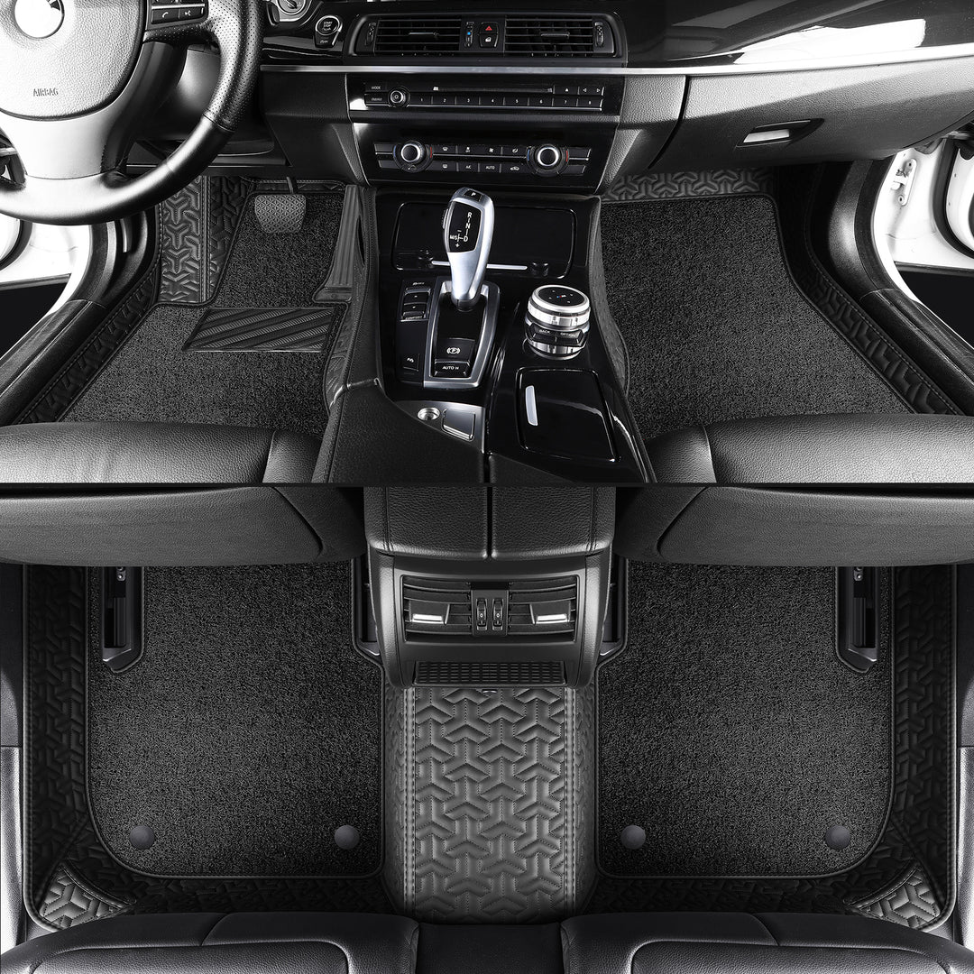 Luxury Custom Double-Layer Car Floor Mats, Top Layer: Stretch Carpet