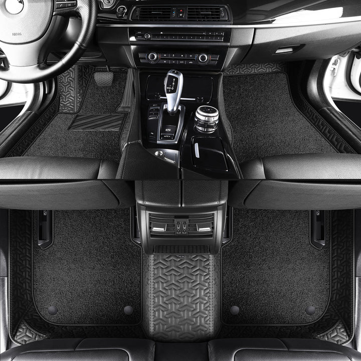 Luxury Custom Double-Layer Car Floor Mats, Top Layer: Stretch Carpet