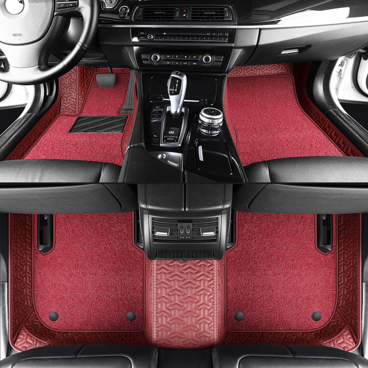 Luxury Custom Double-Layer Car Floor Mats, Top Layer: Stretch Carpet
