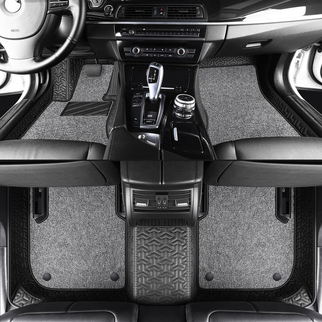 Luxury Custom Double-Layer Car Floor Mats, Top Layer: Stretch Carpet