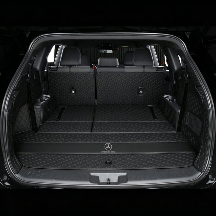 Mercedes-Benz-specific trunk liner, waterproof cargo liner featuring the Mercedes-Benz logo