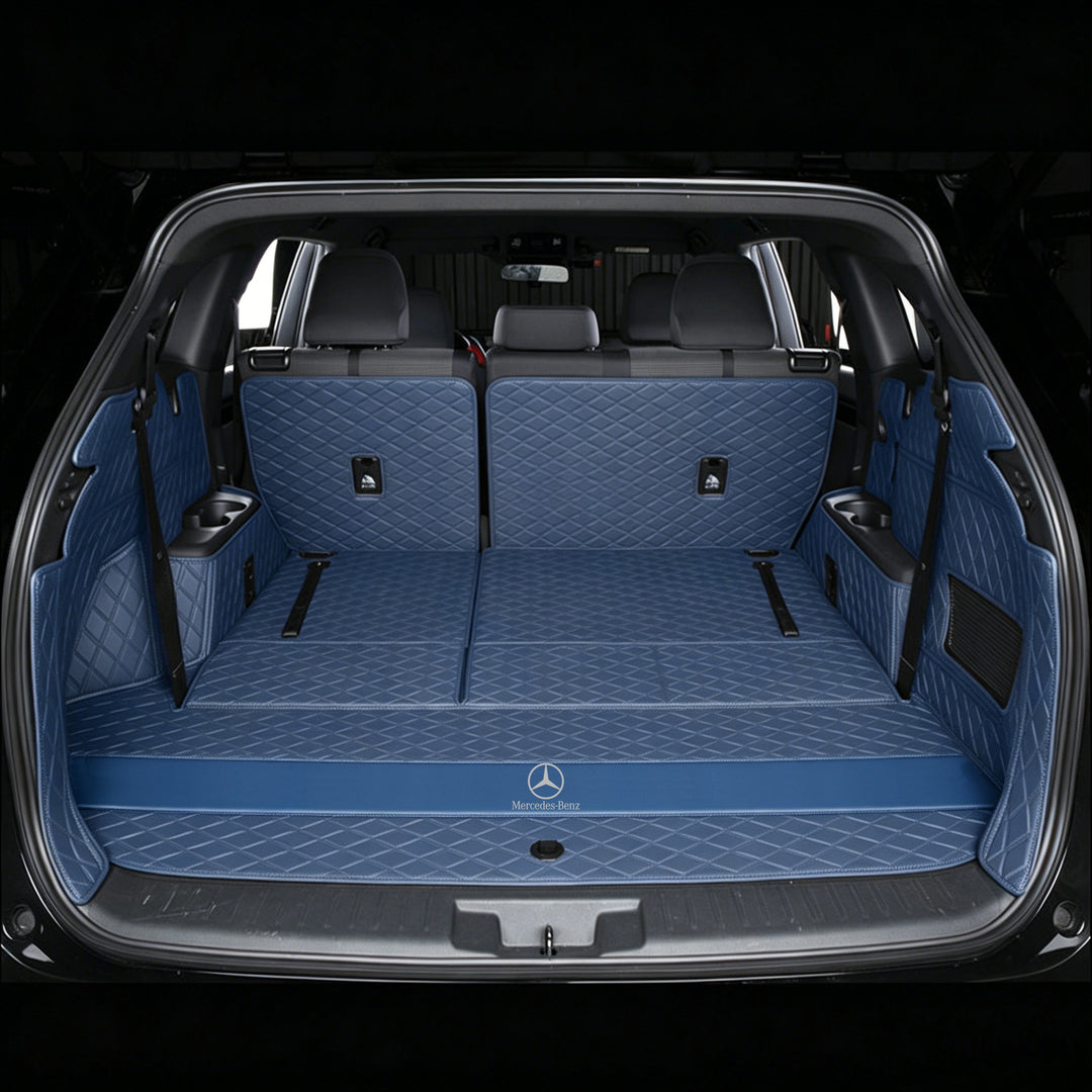Mercedes-Benz-specific trunk liner, waterproof cargo liner featuring the Mercedes-Benz logo