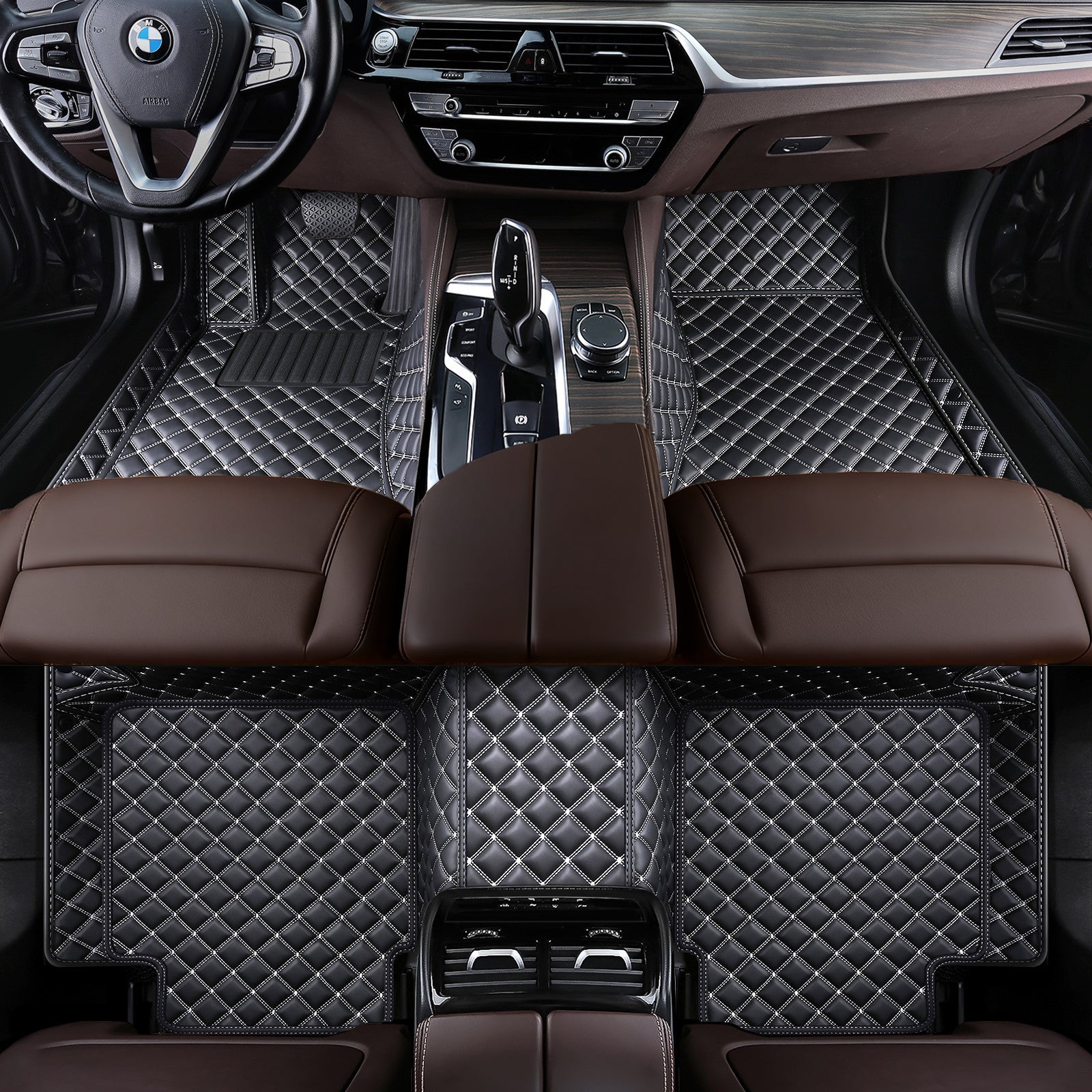 Custom Car Floor Mats with Logo Classic Diamond Pattern Full Coverage ...