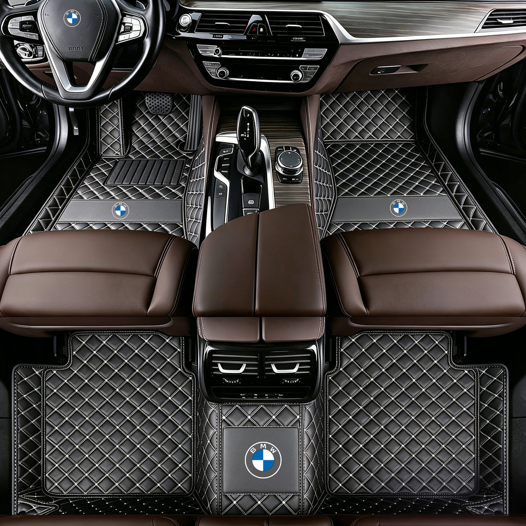 BMW Car Floor Mats: All-weather, non-slip, waterproof floor mats featuring the BMW logo