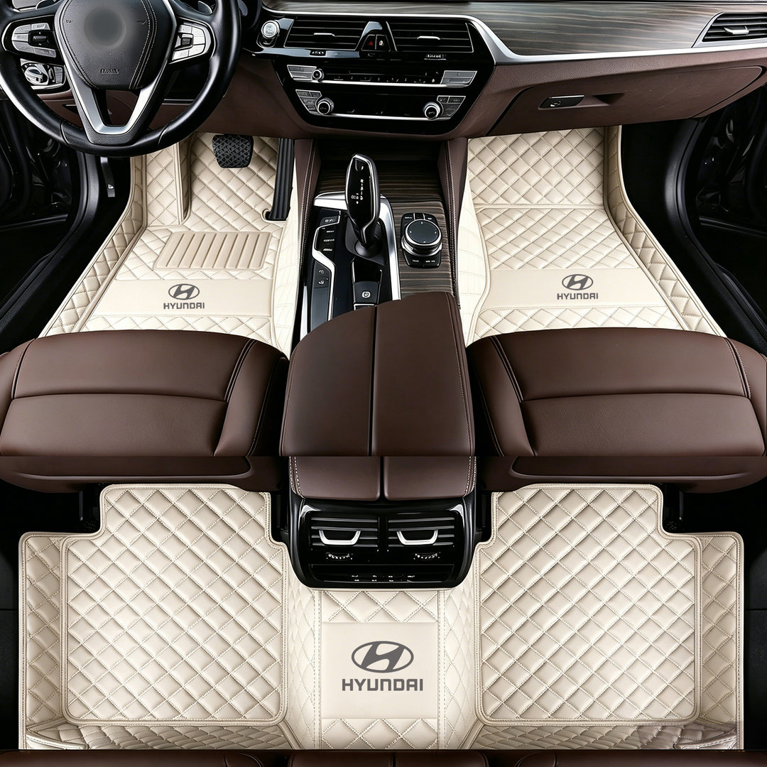 Hyundai Car Floor Mats: All-weather, non-slip, waterproof car floor mats featuring the Hyundai logo