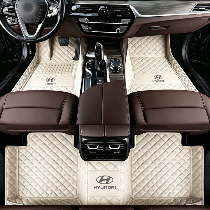 Hyundai Car Floor Mats: All-weather, non-slip, waterproof car floor mats featuring the Hyundai logo