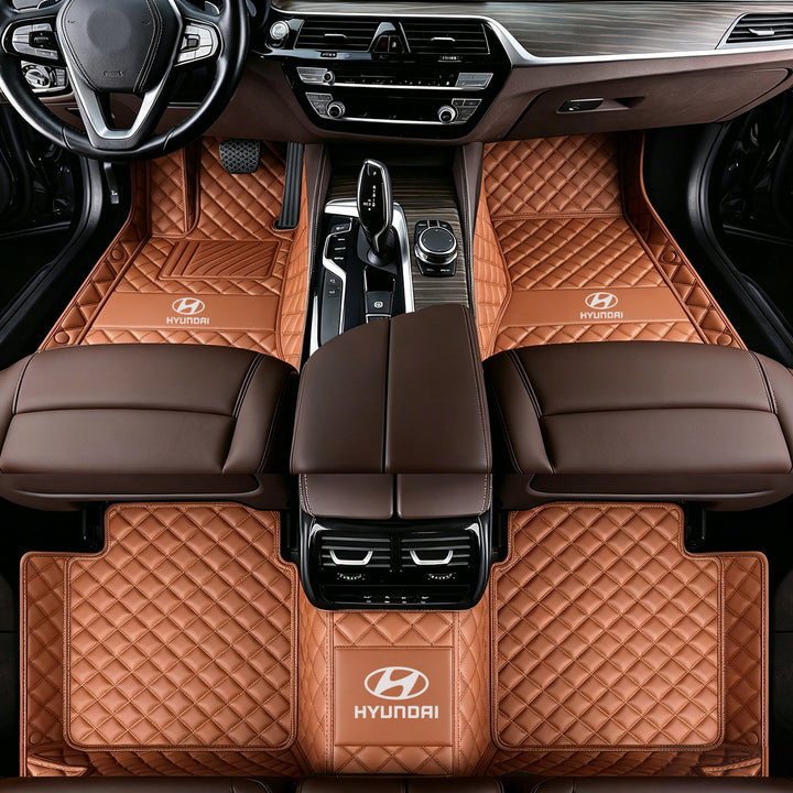 Hyundai Car Floor Mats: All-weather, non-slip, waterproof car floor mats featuring the Hyundai logo
