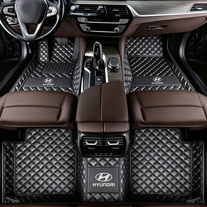 Hyundai Car Floor Mats: All-weather, non-slip, waterproof car floor mats featuring the Hyundai logo
